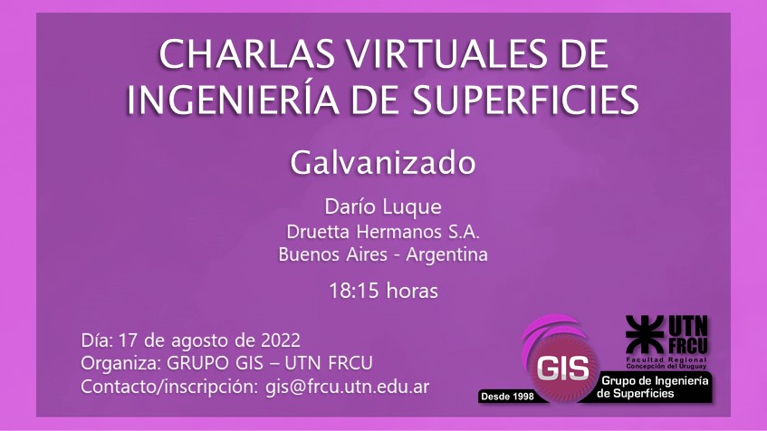 Flyer charla galvanizado 17 de agosto